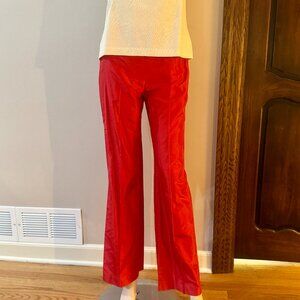Vintage Michael Kors, 100% silk, red wide-leg pants, women size 4